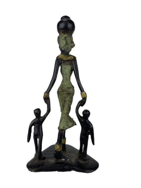 Bronze-Skulptur "Frau mit Kindern" by Issouf